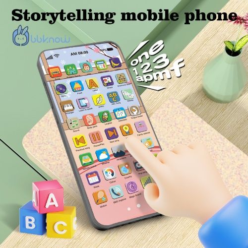 Carton Iphone for baby early educational, Phone toy，Touch screen, puzzle, good gift for boy & girl, Keep your baby from grabbing your phone，rechargeable