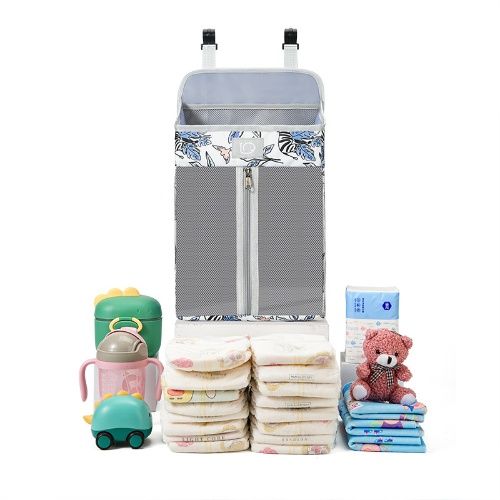 Crib can be hung stroller hanging bag foldable Oxford cloth diaper hanging bag can be hung baby cot, PVC board inside