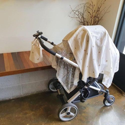 ins, embroidery mesh+printing, baby stroller mosquito net, anti-mosquito net, full cover breathable cover, necessary dust cover for babies to go out, pure cotton + high quality embroidery net