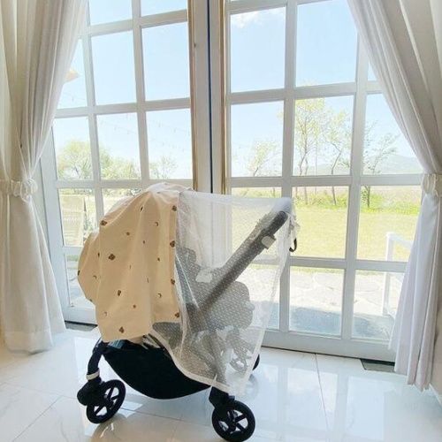 ins, embroidery mesh+printing, baby stroller mosquito net, anti-mosquito net, full cover breathable cover, necessary dust cover for babies to go out, pure cotton + high quality embroidery net
