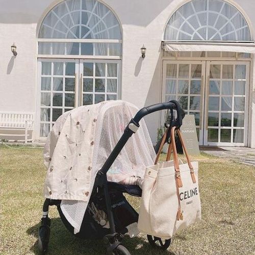 ins, embroidery mesh+printing, baby stroller mosquito net, anti-mosquito net, full cover breathable cover, necessary dust cover for babies to go out, pure cotton + high quality embroidery net