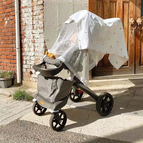 ins, embroidery mesh+printing, baby stroller mosquito net, anti-mosquito net, full cover breathable cover, necessary dust cover for babies to go out, pure cotton + high quality embroidery net
