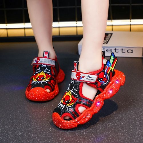 20% off new products, popular pattern boy's sandals with led lighting, kids sport shoes, boy shoes, toddler's sandals, boy shoes