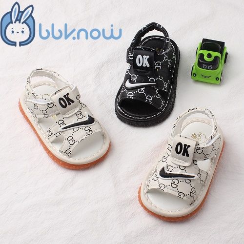Baby sandals, boy sandals, baby sandals Summer new, soft soled toddler shoes, shoes that make a yelp when walking