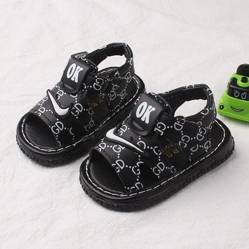 Baby sandals, boy sandals, baby sandals Summer new, soft soled toddler shoes, shoes that make a yelp when walking