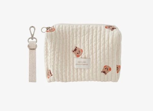 INS, popular design Embroidery stroller bag, Baby stroller bag, multi-functional bear mommy bag, baby walking magic tool, accessory storage bag for travel gear