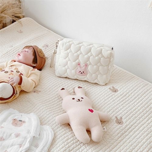 INS, popular design Embroidery stroller bag, Baby stroller bag, multi-functional bear mommy bag, baby walking magic tool, accessory storage bag for travel gear