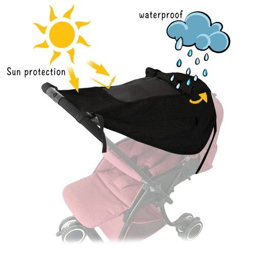 BBknow Pram Sunshade Sun Cover, Sun Shade Stroller for Baby, Universal Waterproof Stroller Sunshade Cover Anti-UV with Viewing Window for Stroller, travel gear accessories for baby stroller