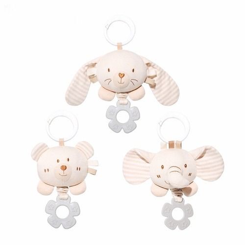 Teethers toy for baby, stroller toy with teether, smoothing toy for new born baby, Bell-ringing toy made of Organic cotton
