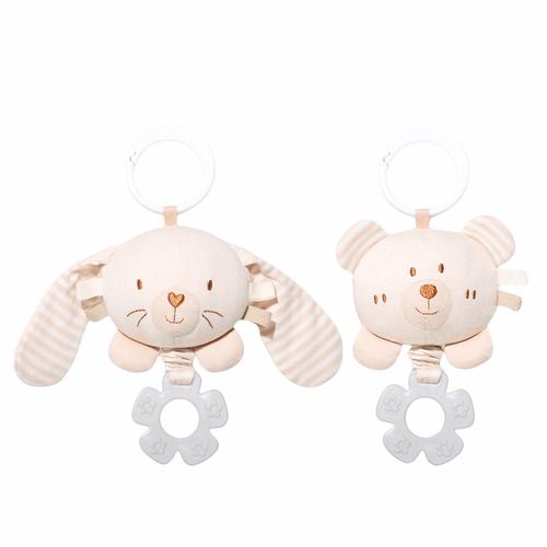 Teethers toy for baby, stroller toy with teether, smoothing toy for new born baby, Bell-ringing toy made of Organic cotton