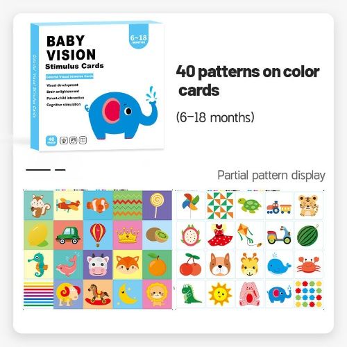 0-3 months baby black and white card Early education card Visual stimulation card baby color card, 1 set(4 books) meets the entire demand, newborn baby can see