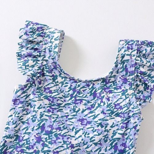 Girl Kids&#39; One - Piece Swimsuit free with swimming hat, 2 colors for selection, Elegant little baby in the swimming pool, baby girl swimming sets