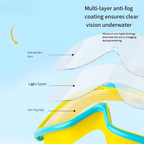 High - Definition Anti - Fog Swimming goggles for children aged 3 to 16 years, Waterproof and anti-fog, large-frame diving swimming goggles, for boys and girls