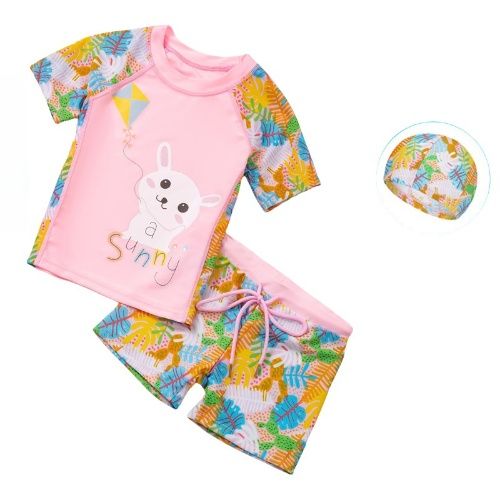Kids' Dinosaur - Printed Split Swimsuit Set, Split swimsuit set for kids girl & boy, Swimming caps, swimming goggles, inflatable sleeves, storage bags and waterproof earplugs can be selected