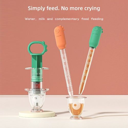 Baby medicine dispensers 4 pieces in 1 set, 3 colors for selection, good material for baby health, baby feeding kits