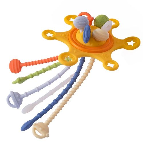 Baby care teethers, 6 month baby teether toy, "Draw Fun" with fingers, healthy silicone teether for baby training