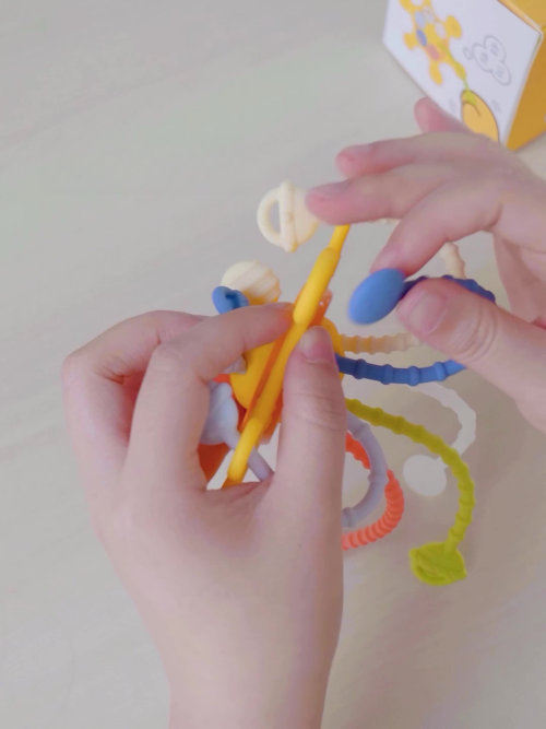 Baby care teethers, 6 month baby teether toy, "Draw Fun" with fingers, healthy silicone teether for baby training