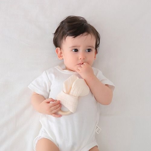 Baby soothing towel, mouthpiece, hand puppet toy, baby sleeping comfort tool, chewable gauze towel, beech wooden baby teether