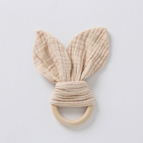 Baby soothing towel, mouthpiece, hand puppet toy, baby sleeping comfort tool, chewable gauze towel, beech wooden baby teether