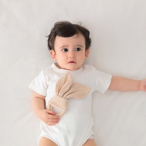 Baby soothing towel, mouthpiece, hand puppet toy, baby sleeping comfort tool, chewable gauze towel, beech wooden baby teether