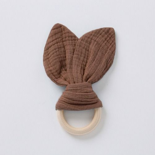 Baby soothing towel, mouthpiece, hand puppet toy, baby sleeping comfort tool, chewable gauze towel, beech wooden baby teether