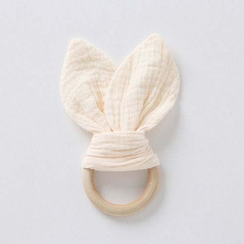 Baby soothing towel, mouthpiece, hand puppet toy, baby sleeping comfort tool, chewable gauze towel, beech wooden baby teether