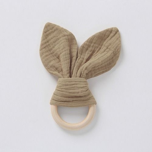Baby soothing towel, mouthpiece, hand puppet toy, baby sleeping comfort tool, chewable gauze towel, beech wooden baby teether