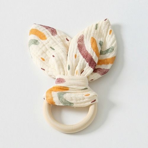 Baby soothing towel, mouthpiece, hand puppet toy, baby sleeping comfort tool, chewable gauze towel, beech wooden baby teether