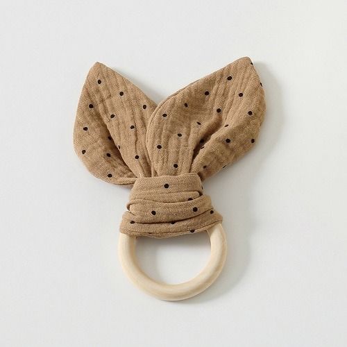 Baby soothing towel, mouthpiece, hand puppet toy, baby sleeping comfort tool, chewable gauze towel, beech wooden baby teether
