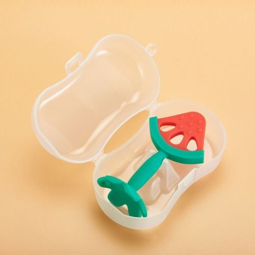 3 months+ Baby teethers, fruit shap teether for baby care,Teeth grinding rods with storage boxes