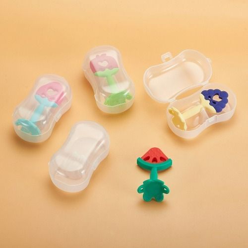 3 months+ Baby teethers, fruit shap teether for baby care,Teeth grinding rods with storage boxes
