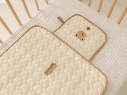 Soft cotton diaper pad, INS style with embroidery,Foldable, waterproof, convenient to carry, easy to store diaper pads, and suitable for use in baby strollers,high qulity manufacture&fashion design