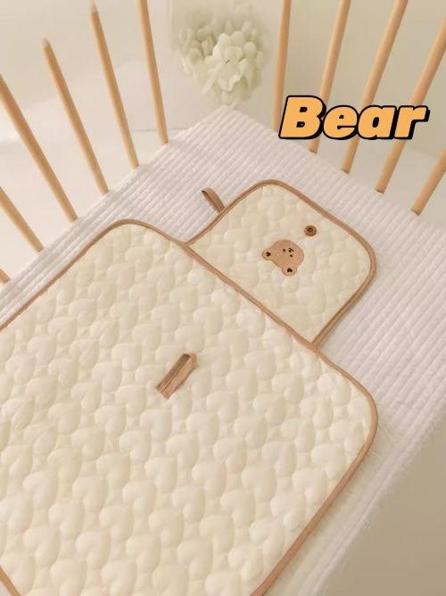 Soft cotton diaper pad, INS style with embroidery,Foldable, waterproof, convenient to carry, easy to store diaper pads, and suitable for use in baby strollers,high qulity manufacture&fashion design