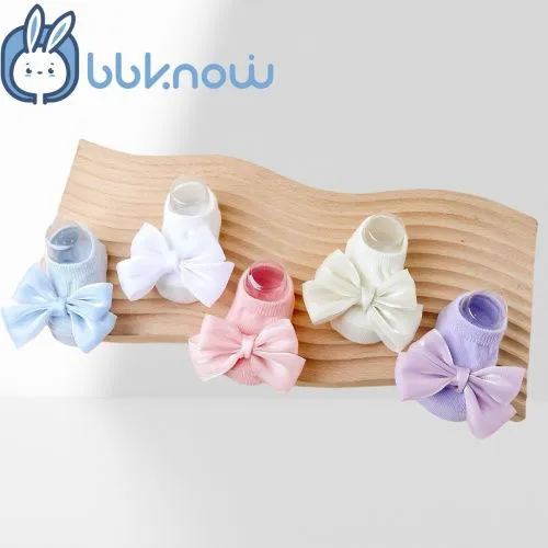 0-2 years Baby girl princess sock, non-slip floor sock with bow for 4 seasons, INS new design sock for indoor & outdoor, Breathable and comfortable,Accessories for evening gowns