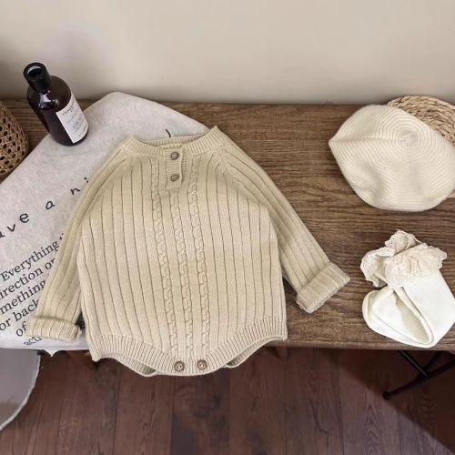 1-2 years sweater for boy & girl, 15-23℃ suitable for your little one,Baby knitted sweater, loose pullover long-sleeved crawling jacket
