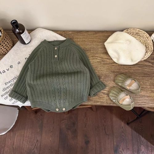 1-2 years sweater for boy & girl, 15-23℃ suitable for your little one,Baby knitted sweater, loose pullover long-sleeved crawling jacket