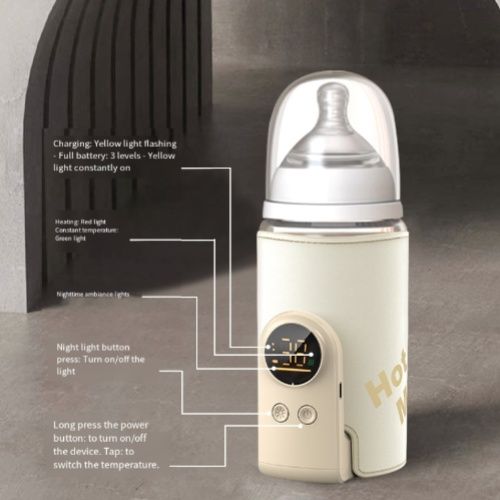 Baby milk bottle warmer，Rechargeable baby bottle insulation cover, new type of milk heater, suitable for various baby bottles