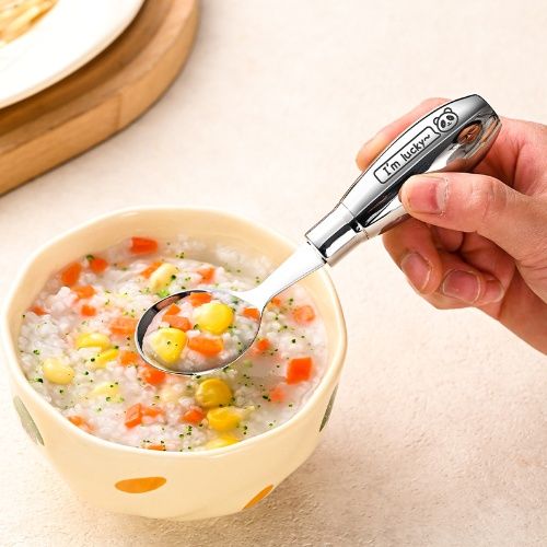 Baby & kids solid feeding, 304 stainless stell tableware, spoon/fork sets with pattern for your little ones, Portable feeding kit for home and travel