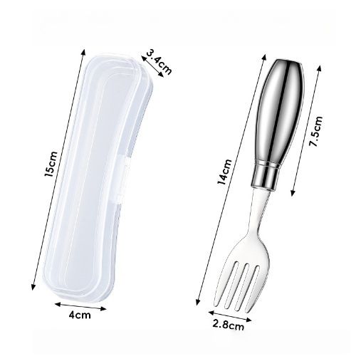 Baby & kids solid feeding, 304 stainless stell tableware, spoon/fork sets with pattern for your little ones, Portable feeding kit for home and travel