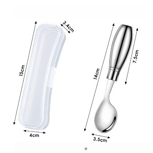 Baby & kids solid feeding, 304 stainless stell tableware, spoon/fork sets with pattern for your little ones, Portable feeding kit for home and travel