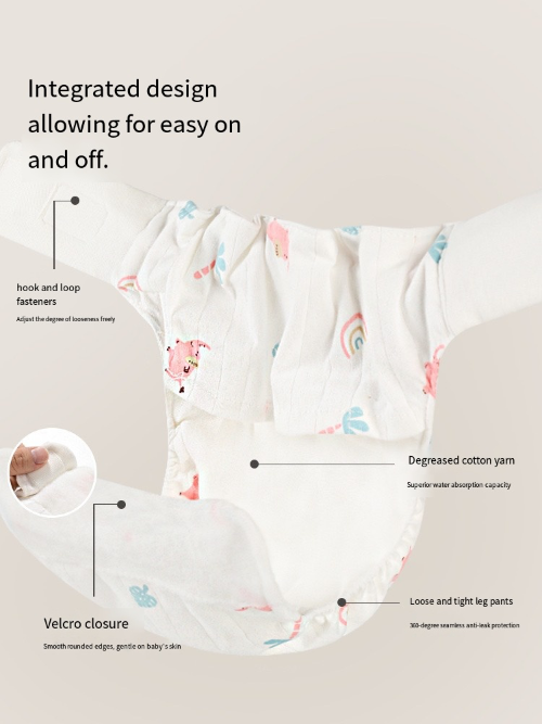 Baby toilet training pants, thin absorbent and leak-proof diapers for spring and summer, 100% cotton underwear for infants and toddlers