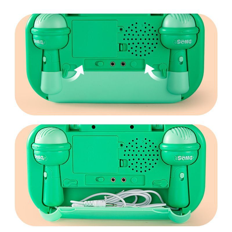 Kids Karaoke Machine with Dual Microphones, Bluetooth & Cool LED Lights - Portable Singing Speaker