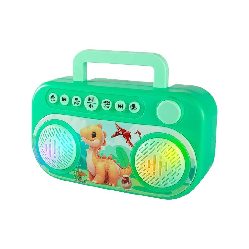 Kids Karaoke Machine with Dual Microphones, Bluetooth & Cool LED Lights - Portable Singing Speaker
