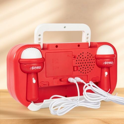 Kids Karaoke Machine with Dual Microphones, Bluetooth & Cool LED Lights - Portable Singing Speaker