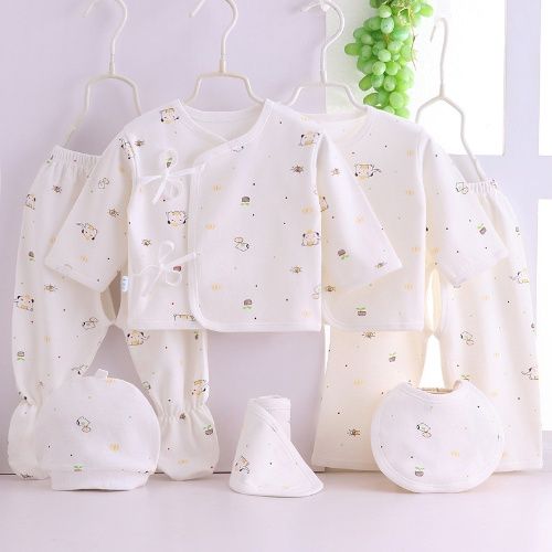 Newborn Baby Gift Set 0-3 Months 100% Cotton 7PCS Soft Kimono Underwear Thin Spring Autumn Infant Clothing Set