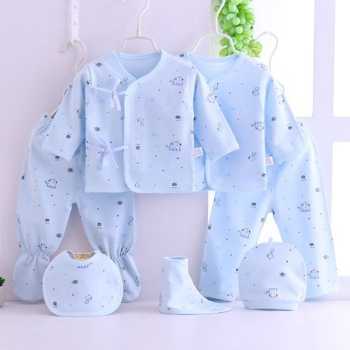 Newborn Baby Gift Set 0-3 Months 100% Cotton 7PCS Soft Kimono Underwear Thin Spring Autumn Infant Clothing Set