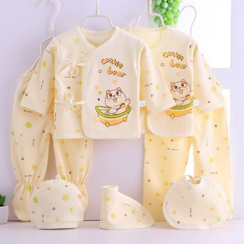 Newborn Baby Gift Set 0-3 Months 100% Cotton 7PCS Soft Kimono Underwear Thin Spring Autumn Infant Clothing Set