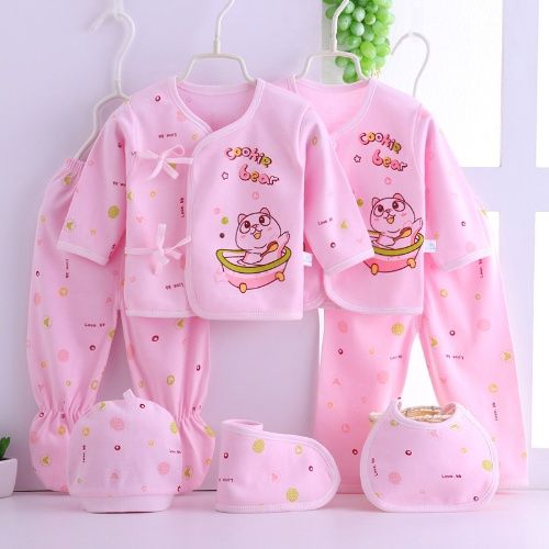 Newborn Baby Gift Set 0-3 Months 100% Cotton 7PCS Soft Kimono Underwear Thin Spring Autumn Infant Clothing Set