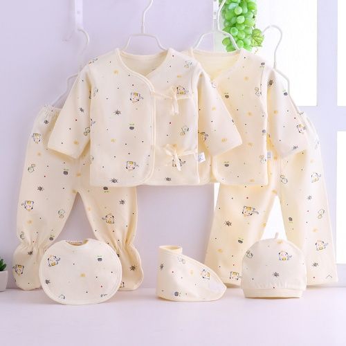 Newborn Baby Gift Set 0-3 Months 100% Cotton 7PCS Soft Kimono Underwear Thin Spring Autumn Infant Clothing Set