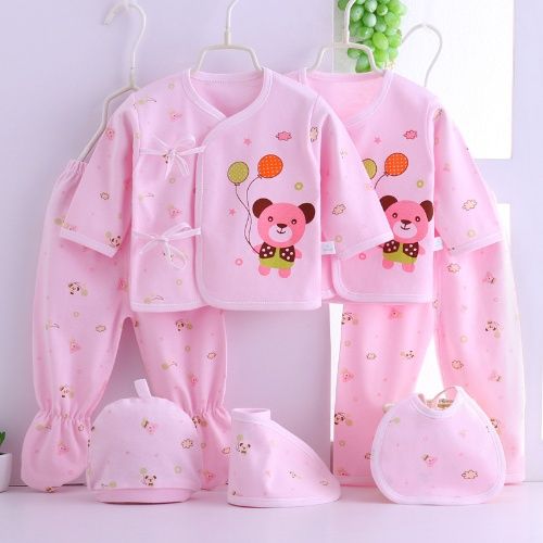 Newborn Baby Gift Set 0-3 Months 100% Cotton 7PCS Soft Kimono Underwear Thin Spring Autumn Infant Clothing Set